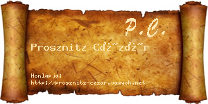 Prosznitz Cézár névjegykártya